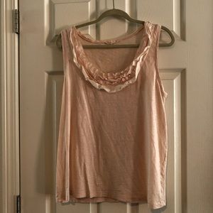 J Crew Pink Ruffle Tank Top